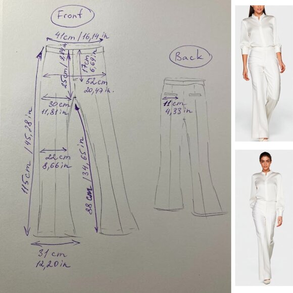 Suistudio Pants Wool Robin Flare NWT Ivory Milk White Quiet Luxury - Picture 8 of 16